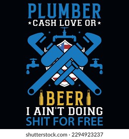 Plumbing typography or graphics tshirt design