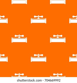 Plumbing valve pattern repeat seamless in orange color for any design. Vector geometric illustration