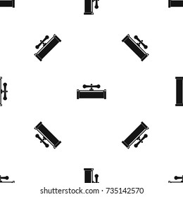 Plumbing valve pattern repeat seamless in black color for any design. Vector geometric illustration