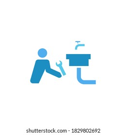 plantilla de diseño de iconos vectoriales de fontanería