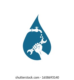 plumbing vector illustration logo icon design