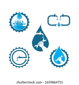 diseño de icono del logotipo de la ilustración vectorial de fontanería