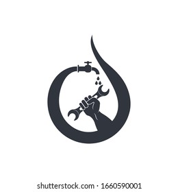 diseño de icono del logotipo de la ilustración vectorial de fontanería
