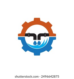 plumbing vector illustration logo icon design