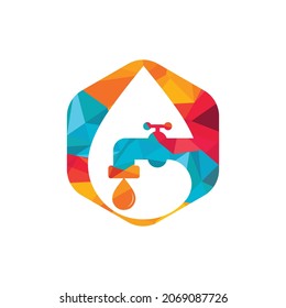 Plumbing vector logo design business template. Illustration of faucet plumbing logo design template.	