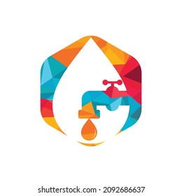 Plumbing vector logo design business template. Illustration of faucet plumbing logo design template.	