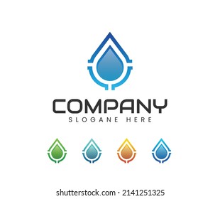 Plumbing water drop logo design