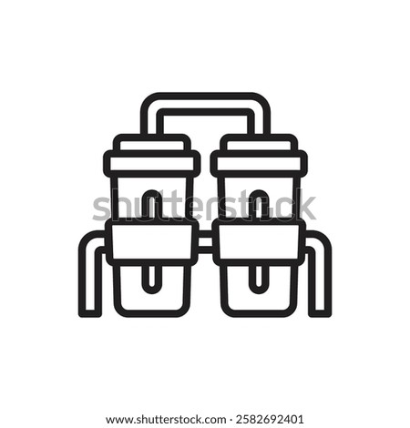 Plumbing Water Filter Outline Icon Vector Illustration