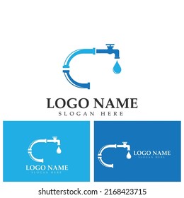 plumbing water logo icon vector template