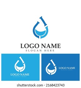 plumbing water logo icon vector template