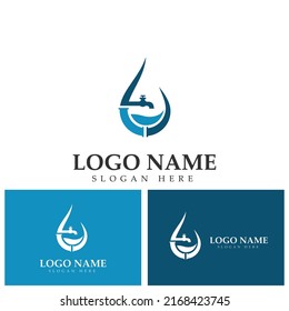 plumbing water logo icon vector template