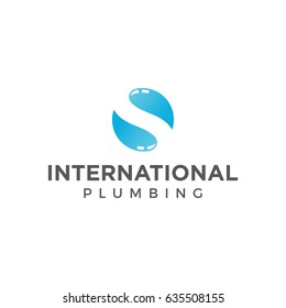 plumbing water logo icon vector template