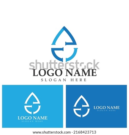 plumbing water logo icon vector template