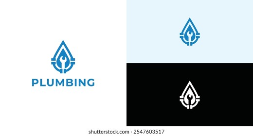 Plumbing water logo idea, plumbing service logo.