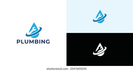 Plumbing water logo idea, plumbing service logo.