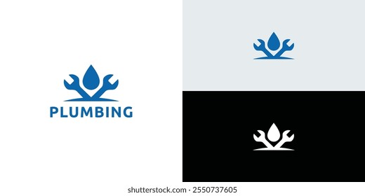 Ideia do logotipo da água da canalização, logo do serviço da canalização.
