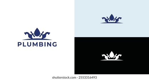 Plumbing water logo idea, plumbing service logo.