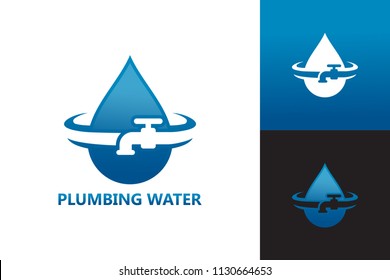 Plumbing Water Logo Template Design Vector, Emblem, Design Concept, Creative Symbol, Icon