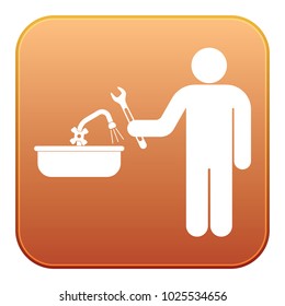 Plumbing work symbol icon. Vector illustration