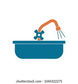 Plumbing work symbol icon. Vector illustration