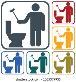 Plumbing work symbol icon. Vector illustration