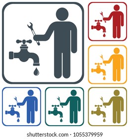 Plumbing work symbol icon. Vector illustration