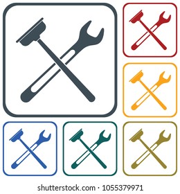 Plumbing work symbol icon. Vector illustration