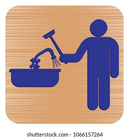 Plumbing work symbol icon. Vector illustration