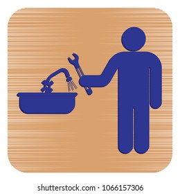 Plumbing work symbol icon. Vector illustration