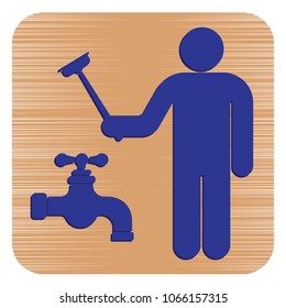 Plumbing work symbol icon. Vector illustration