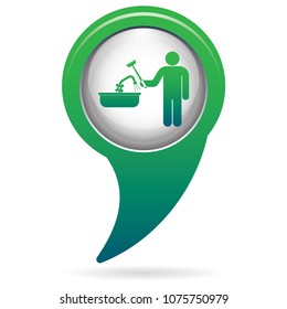 Plumbing work symbol icon. Vector illustration