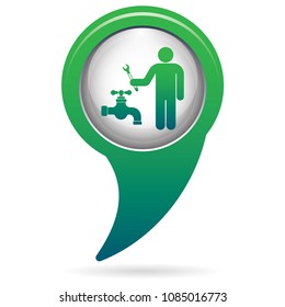 Plumbing work symbol icon. Vector illustration