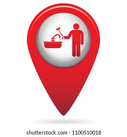 Plumbing work symbol icon. Vector illustration