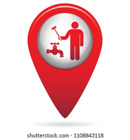 Plumbing work symbol icon. Vector illustration