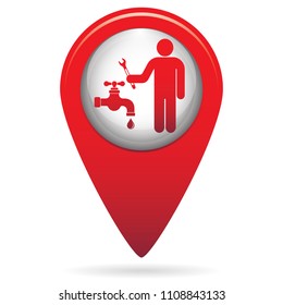 Plumbing work symbol icon. Vector illustration