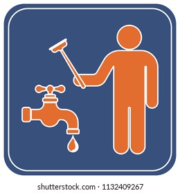 Plumbing work symbol icon. Vector illustration