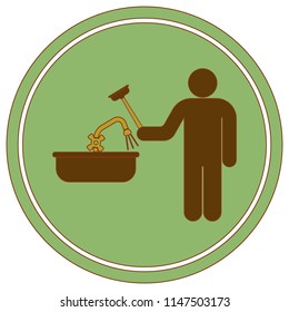 Plumbing work symbol icon. Vector illustration
