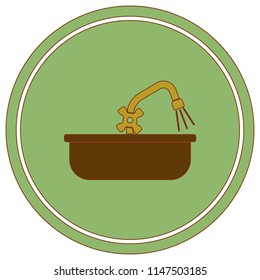 Plumbing work symbol icon. Vector illustration