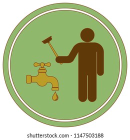 Plumbing work symbol icon. Vector illustration