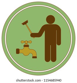 Plumbing work symbol icon. Vector illustration