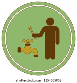Plumbing work symbol icon. Vector illustration