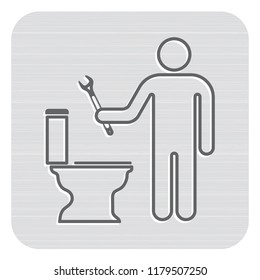 Plumbing work symbol icon. Vector illustration