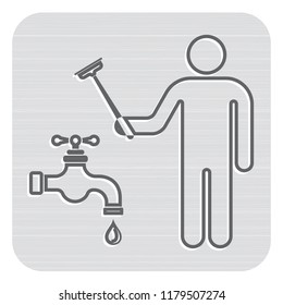 Plumbing work symbol icon. Vector illustration
