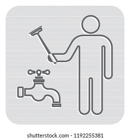 Plumbing work symbol icon. Vector illustration