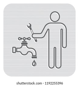Plumbing work symbol icon. Vector illustration