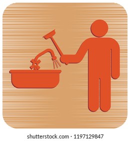 Plumbing work symbol icon. Vector illustration
