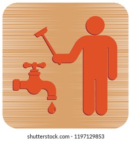 Plumbing work symbol icon. Vector illustration