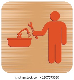 Plumbing work symbol icon. Vector illustration