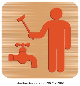 Plumbing work symbol icon. Vector illustration