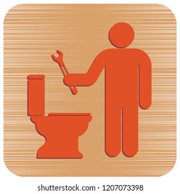 Plumbing work symbol icon. Vector illustration